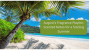 a tropical beach scene invoking summer fragrances