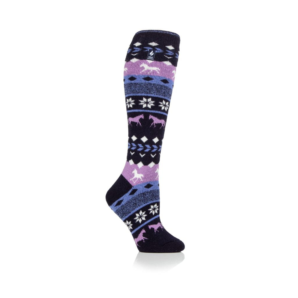 Heat Holders Ladies Equestrian Horse Riding Socks Fairisle Lite