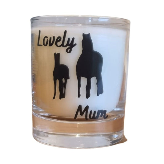 Scented Candle Glass Container Lovely Mum Horse Design Quaver & Lyric