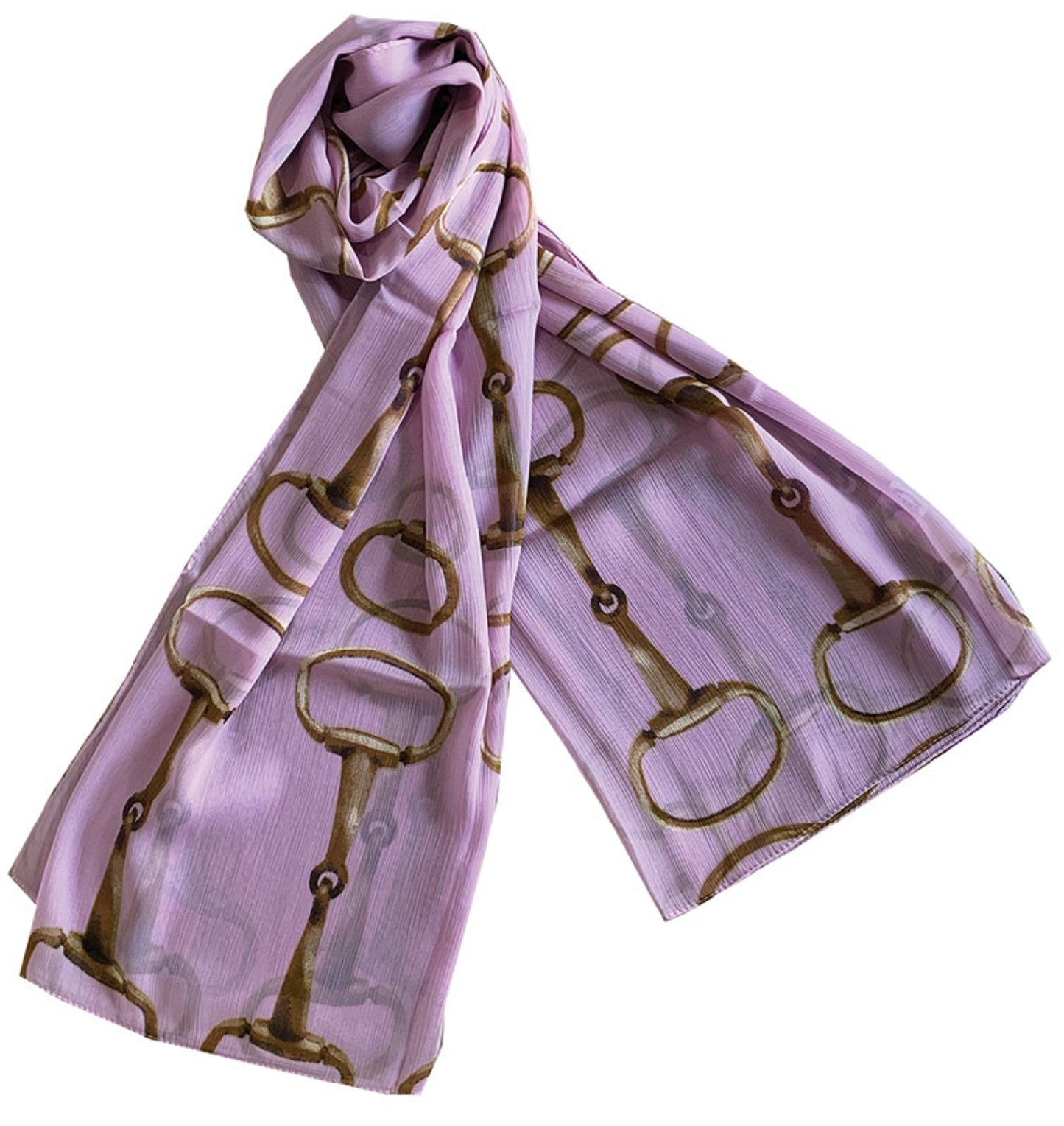 Lightweight Scarf With Gold Snaffle Horse Bit Design