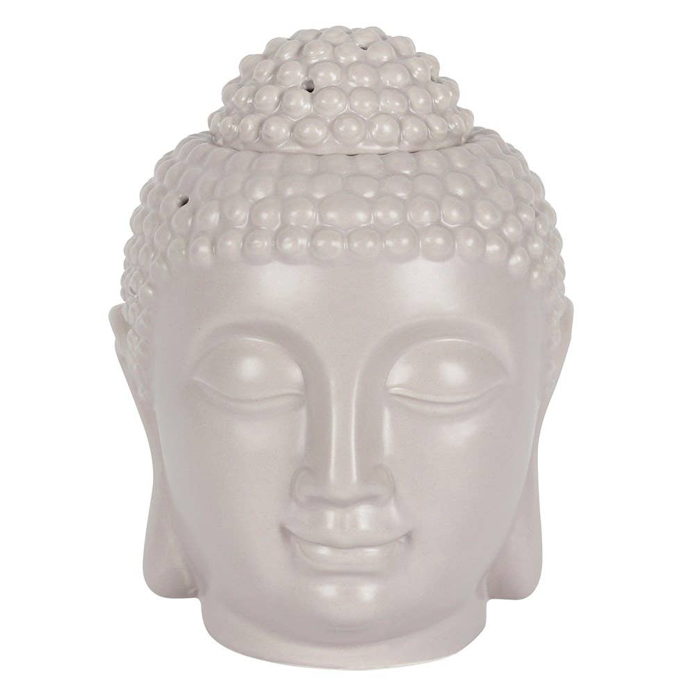 light grey large buddha head wax warmer