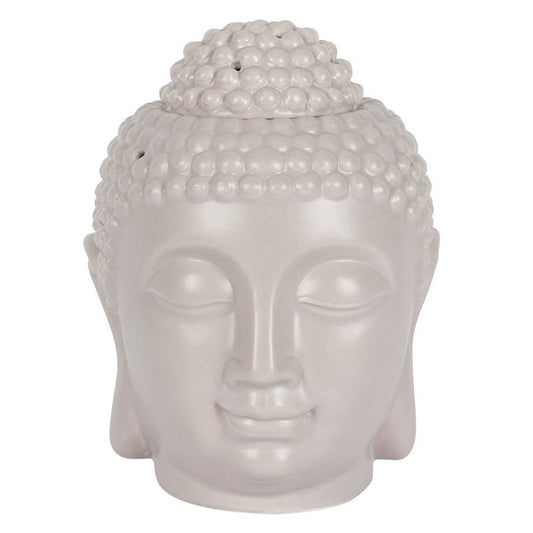 light grey large buddha head wax warmer