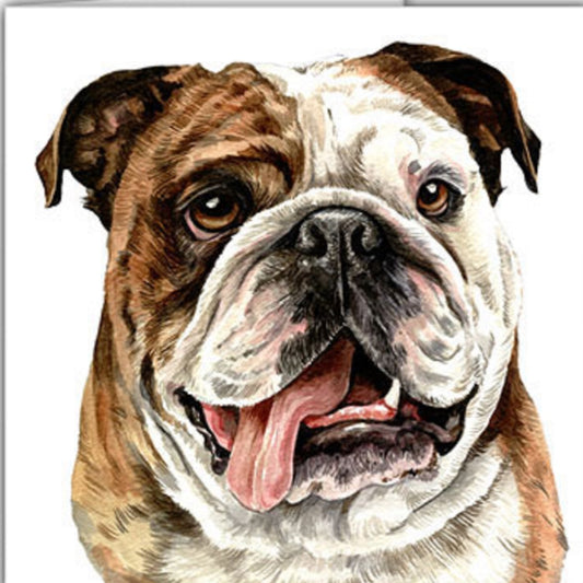 WaggyDogz Blank Greeting Card British Bulldog