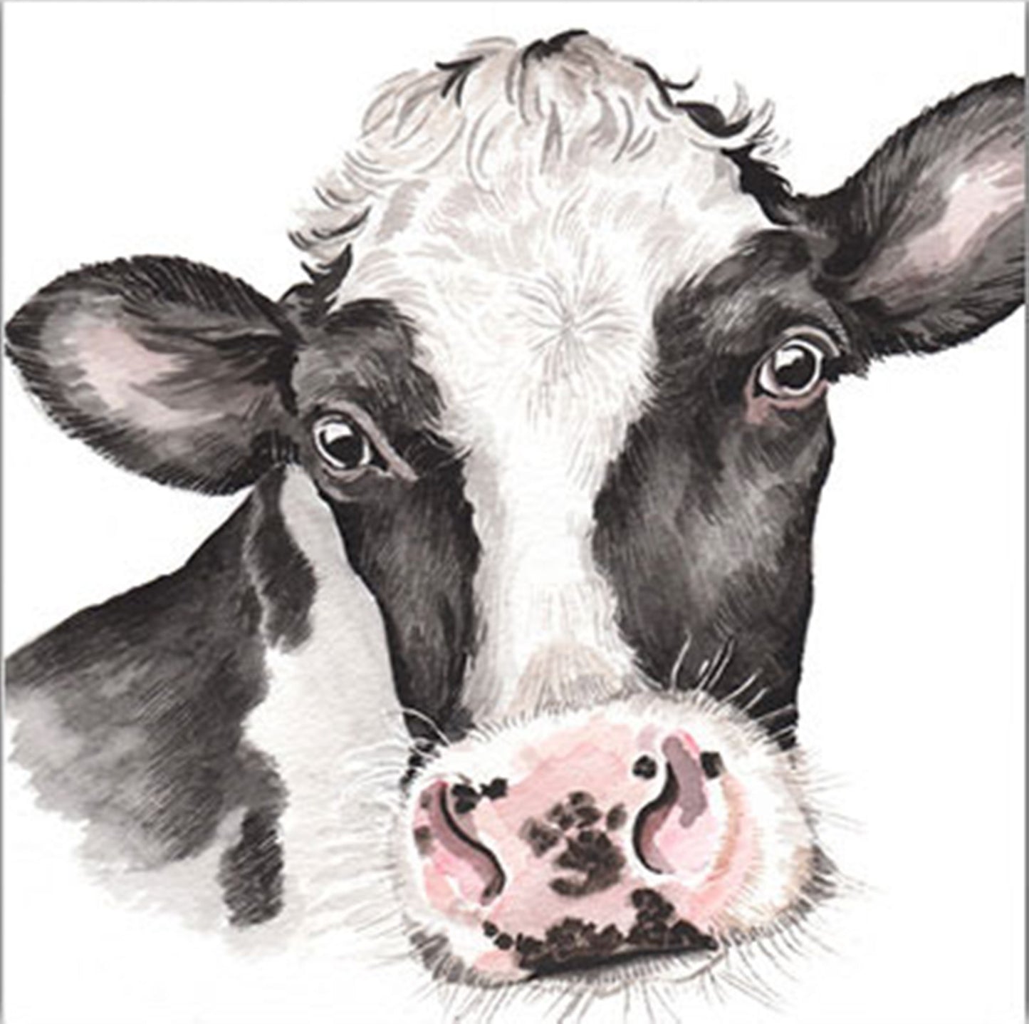 WaggyDogz Blank Greeting Card Fresian Cow