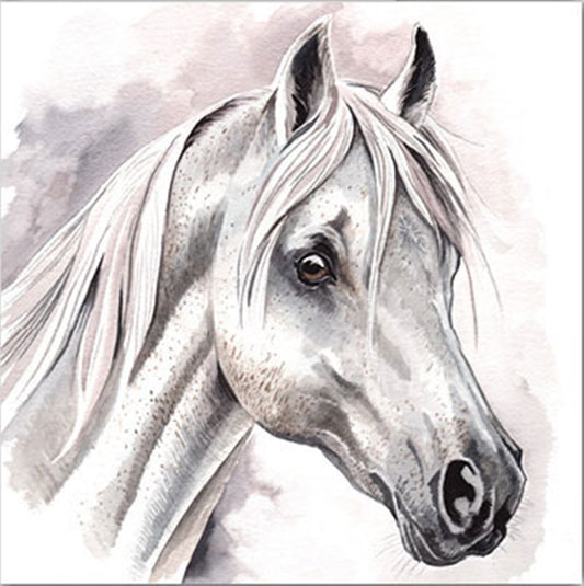 WaggyDogz Blank Greeting Card White Horse