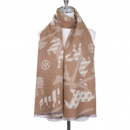 Luxurious Blanket Scarf With Horse Park Lane Design
