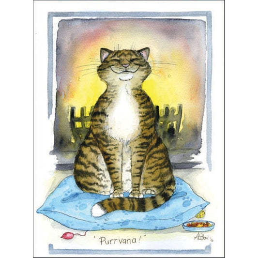 Alisons Animals Funny Cat Card "Purrvana!"
