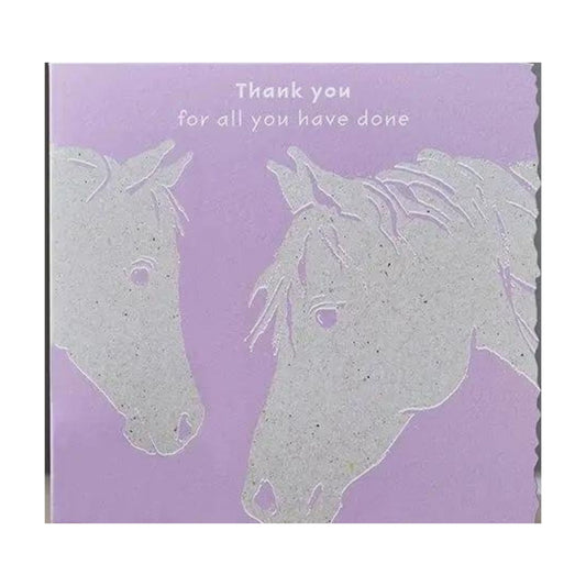 Horse Greeting Card Thank You Blank Deckled Edge