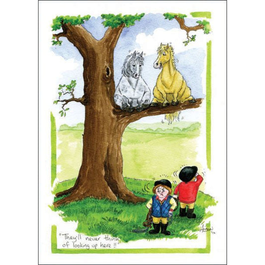 Alisons Animals Funny Horse Card "They'll Never Think of Looking"