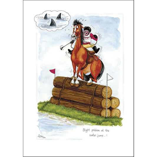 Alisons Animals Funny Horse Card "Shark Infested Water Jump"