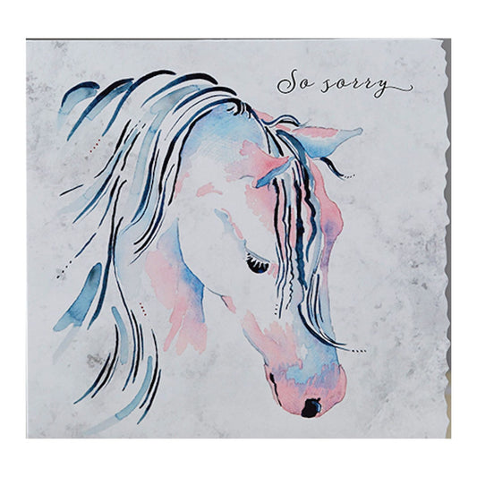 Horse Greeting Card Sympathy So Sorry Deckled Edge