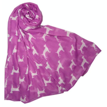 Lightweight Ladies Scarf With Dog Design
