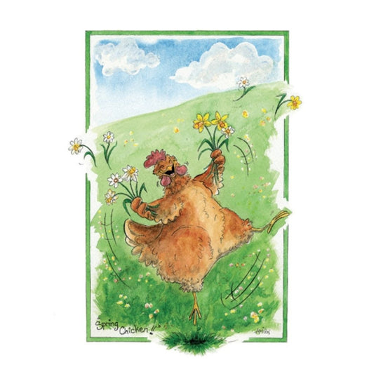 Alisons Animals Funny Hen Card "Spring Chicken"