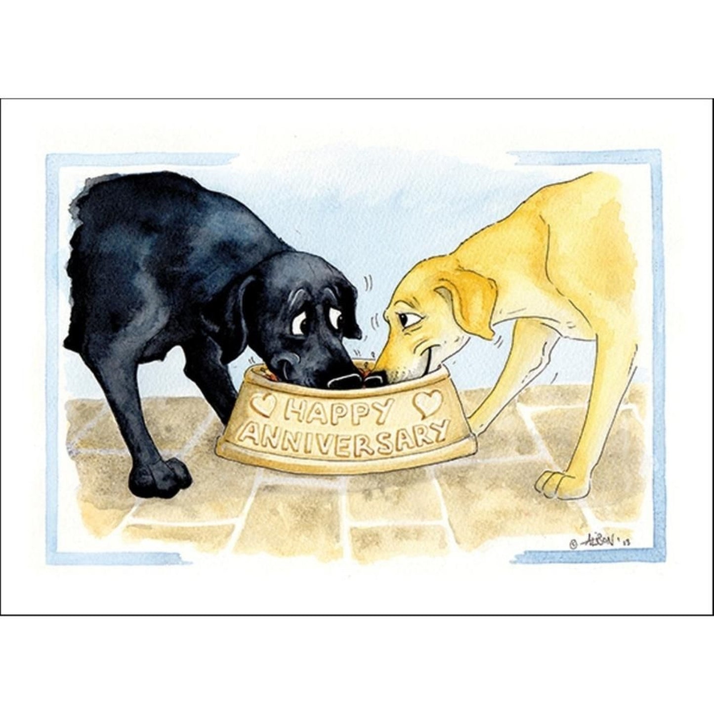 Alisons Animals Funny Dog Card "Anniversary - What's Mine is Yours"