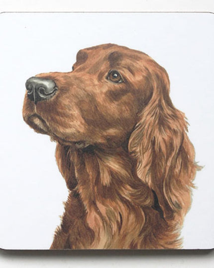 WaggyDogz Dog Breed Coaster Irish Setter Cork Backed Square