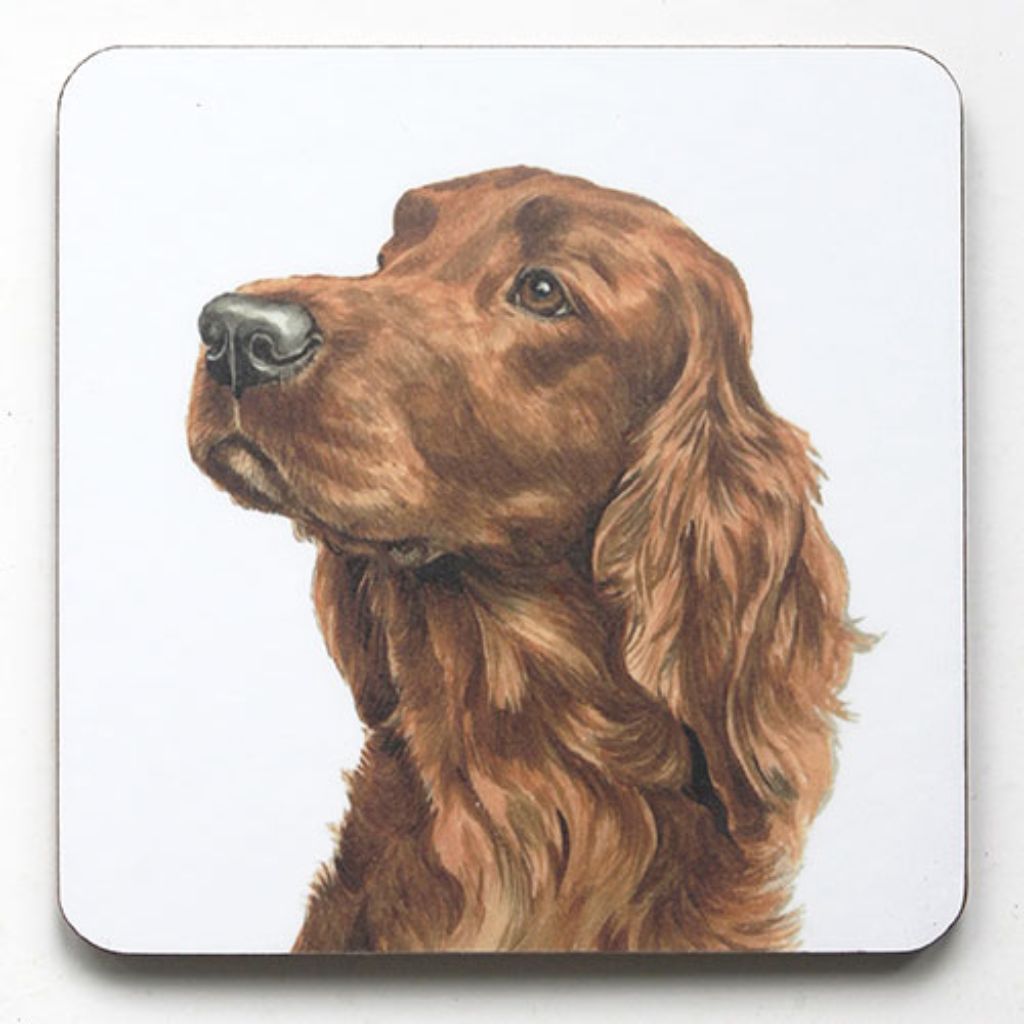 WaggyDogz Dog Breed Coaster Irish Setter Cork Backed Square