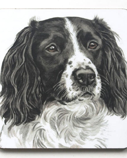 WaggyDogz Dog Breed Coaster Springer Spaniel 2 Cork Backed Square
