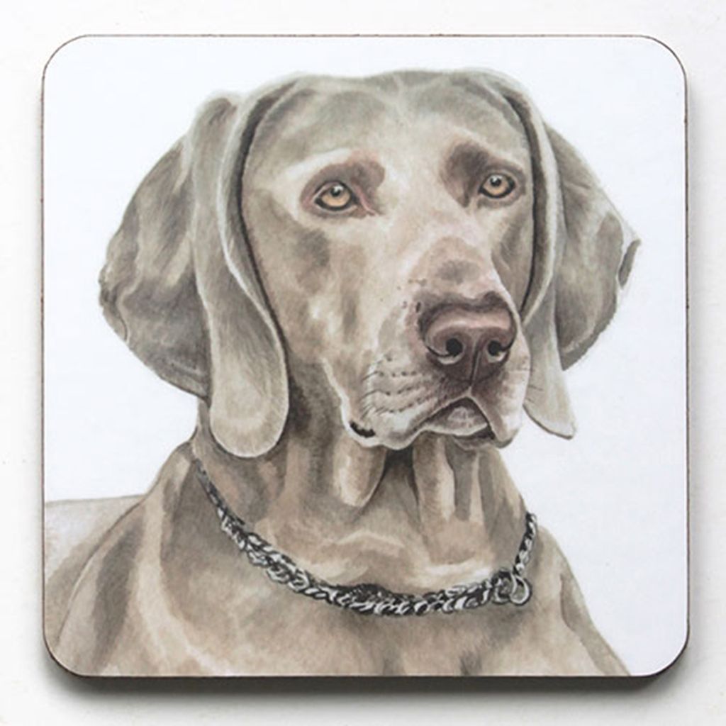 WaggyDogz Dog  Breed Coaster Weimaraner Cork Backed Square