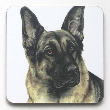 WaggyDogz Dog Breed Coaster German Shepherd Cork Backed Square