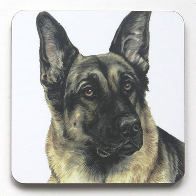 WaggyDogz Dog Breed Coaster German Shepherd Cork Backed Square