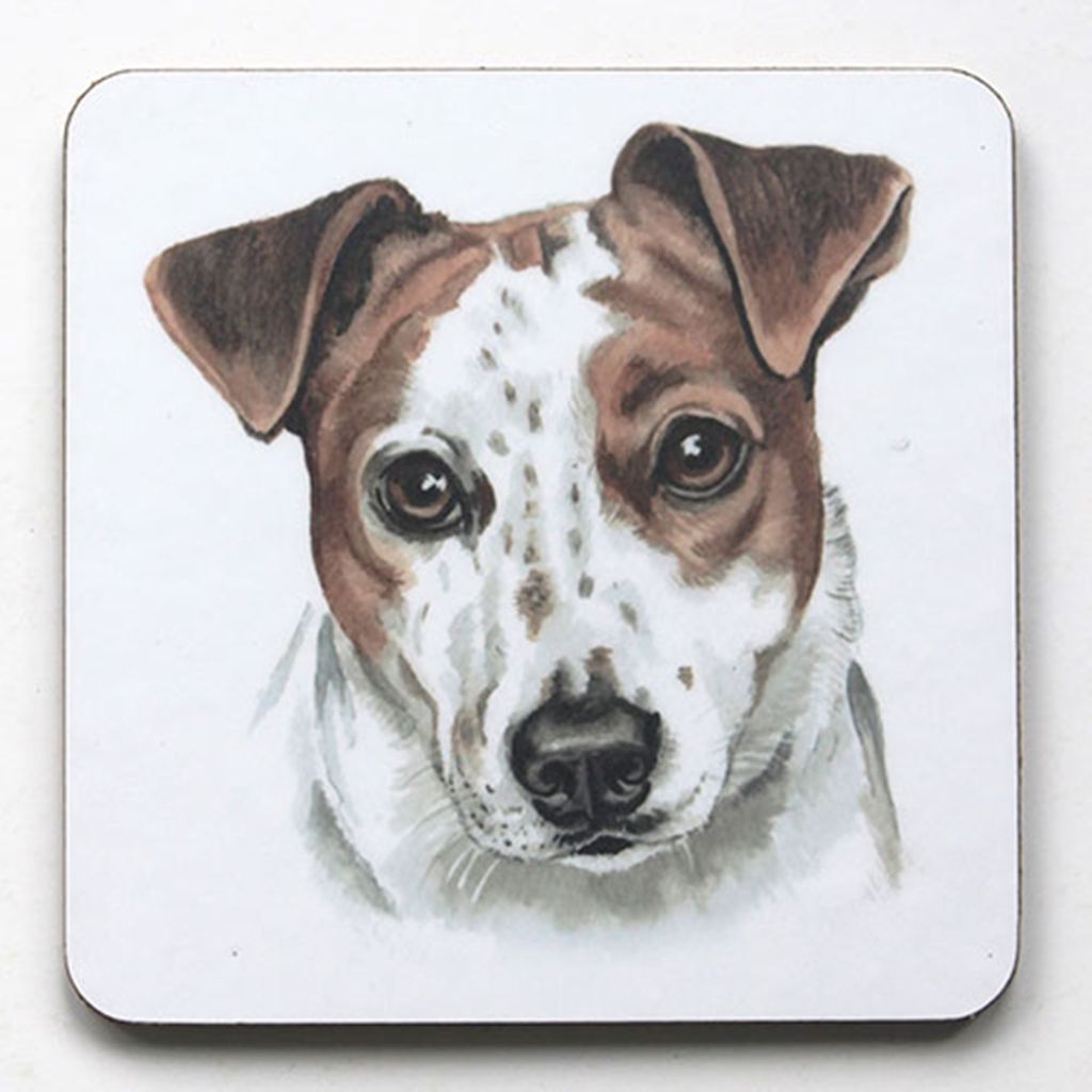 WaggyDogz Dog Breed Coaster Jack Russell Cork Backed Square