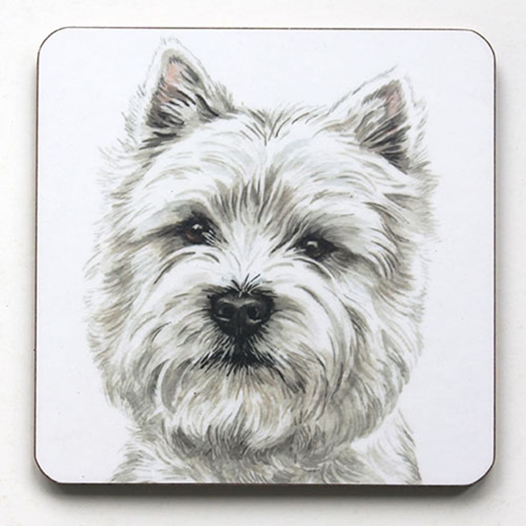 WaggyDogz Dog Breed Coaster West Highland Terrier Cork Backed Square