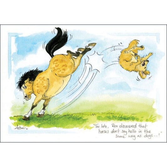 Alisons Animals Funny Horse Card "Too Late"