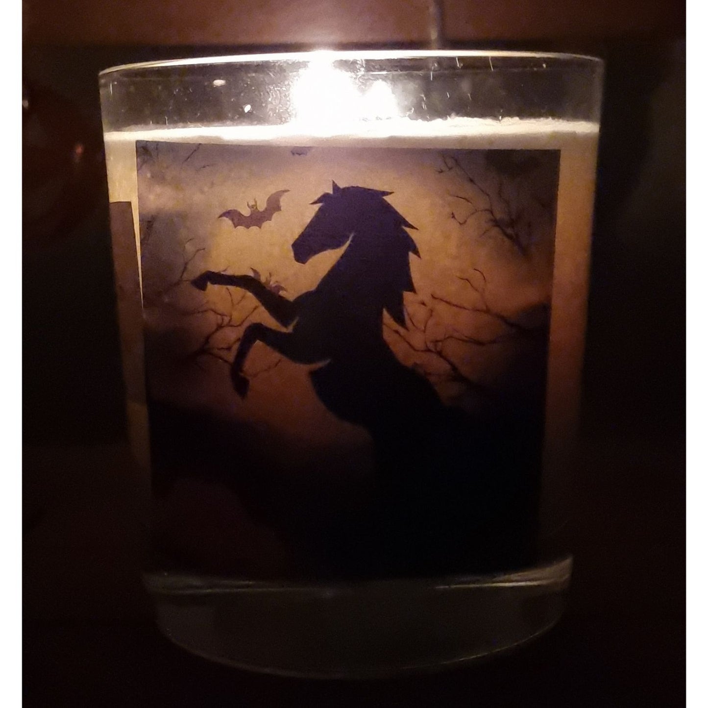 Quaver & Lyric Scented Candle in Glass Halloween Rearing Horse Design