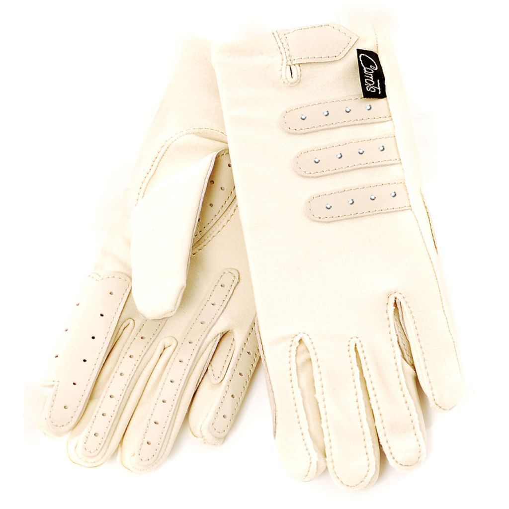 Ceam coloured horse Riding Competion Gloves With Sparkle Detail on back