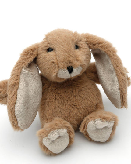 The Jomanda Soft Toys & Accessories Bunny Teddy Bear Mini Plush Toy is a soft, brown stuffed animal with floppy ears and beige accentsâ€”an adorable newborn baby gift.