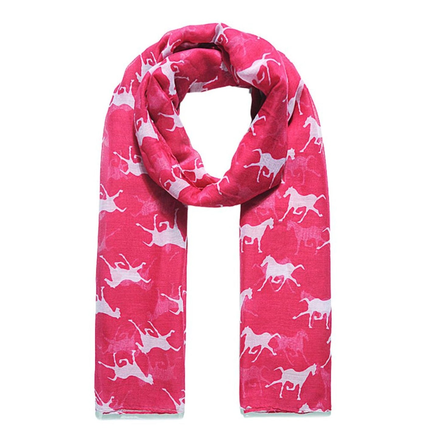 Lightweight Scarf With Horse Print Design