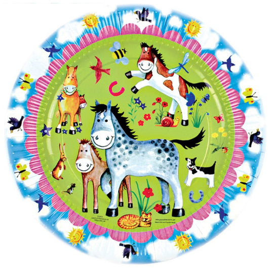 Paper Party Plates 8 Pk Pony Pals Design For Children's Party