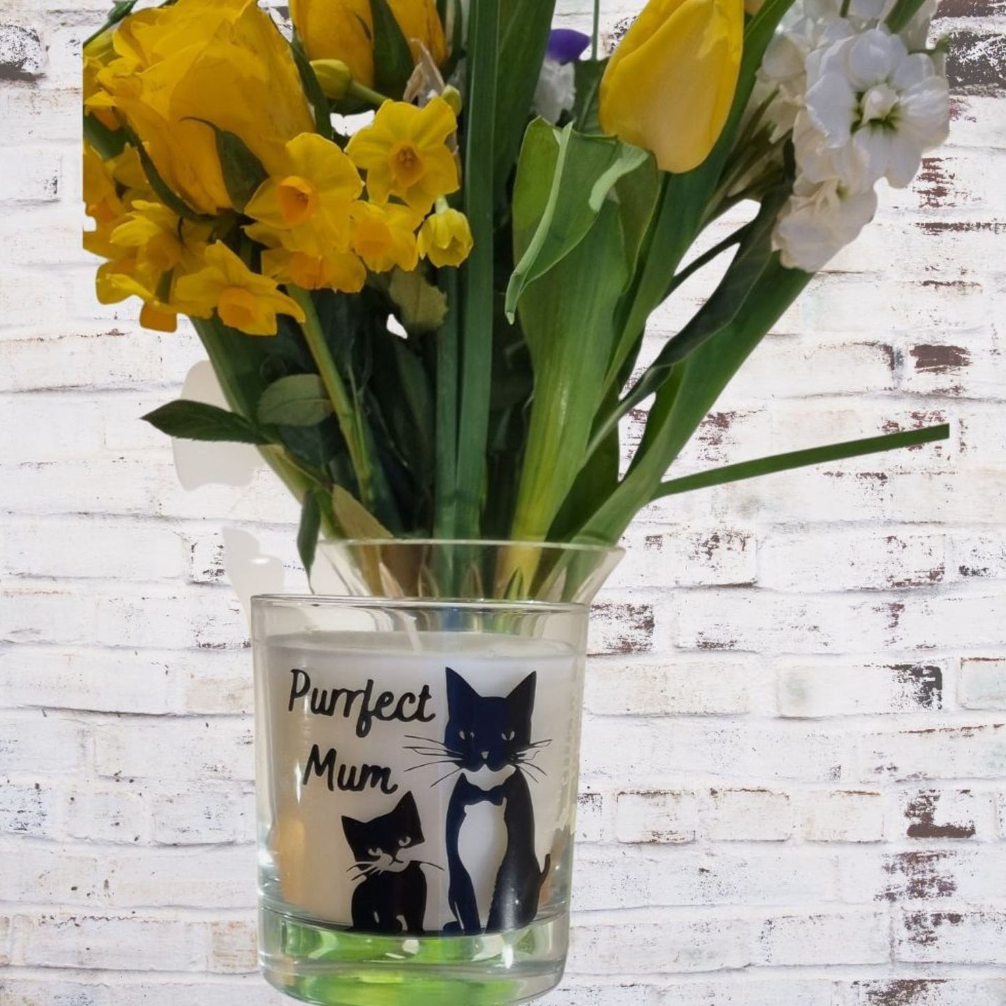 Quaver & Lyric Scented Candle In Glass Container Purrfect Mum Cat Design