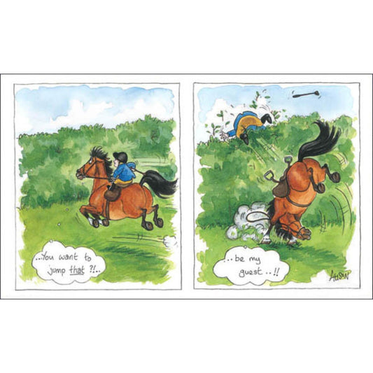 Funny Horse Greeting Card Alisons Animals Blank You Want To Jump That?