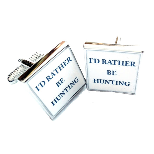 Cuff Links Equestrian Rather Be Hunting Design in Gift Box