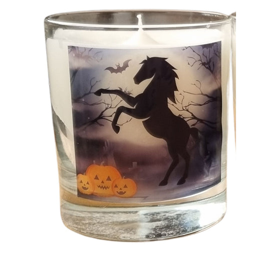 Quaver & Lyric Scented Candle in Glass Halloween Rearing Horse Design