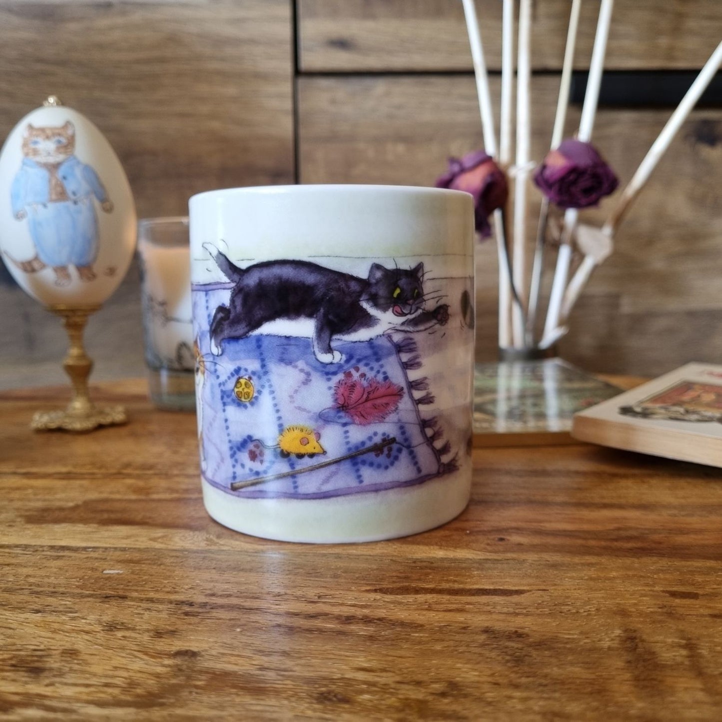 Coffee Mug Cat Theme Alisons Animals Re-charging Funny Cartoon Boxed