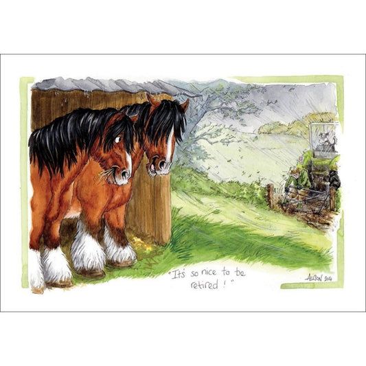 Horse Greeting Card Retirement Alisons Animals It's So Nice To Be Retired