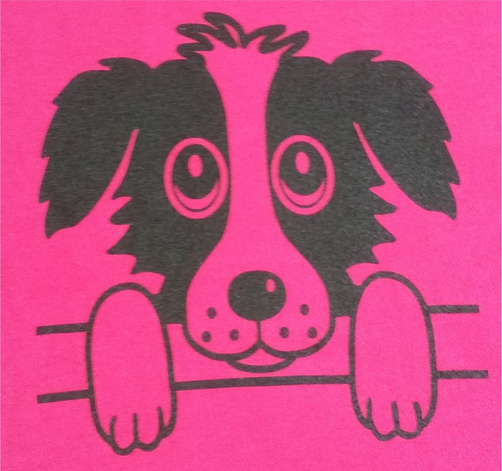 The British Country Collectionâ€™s Printed Dog T Shirt features a playful Rex designâ€”a cartoon dog with big eyes and floppy ears peeking over a barâ€”perfect for childrenâ€™s cotton clothing.