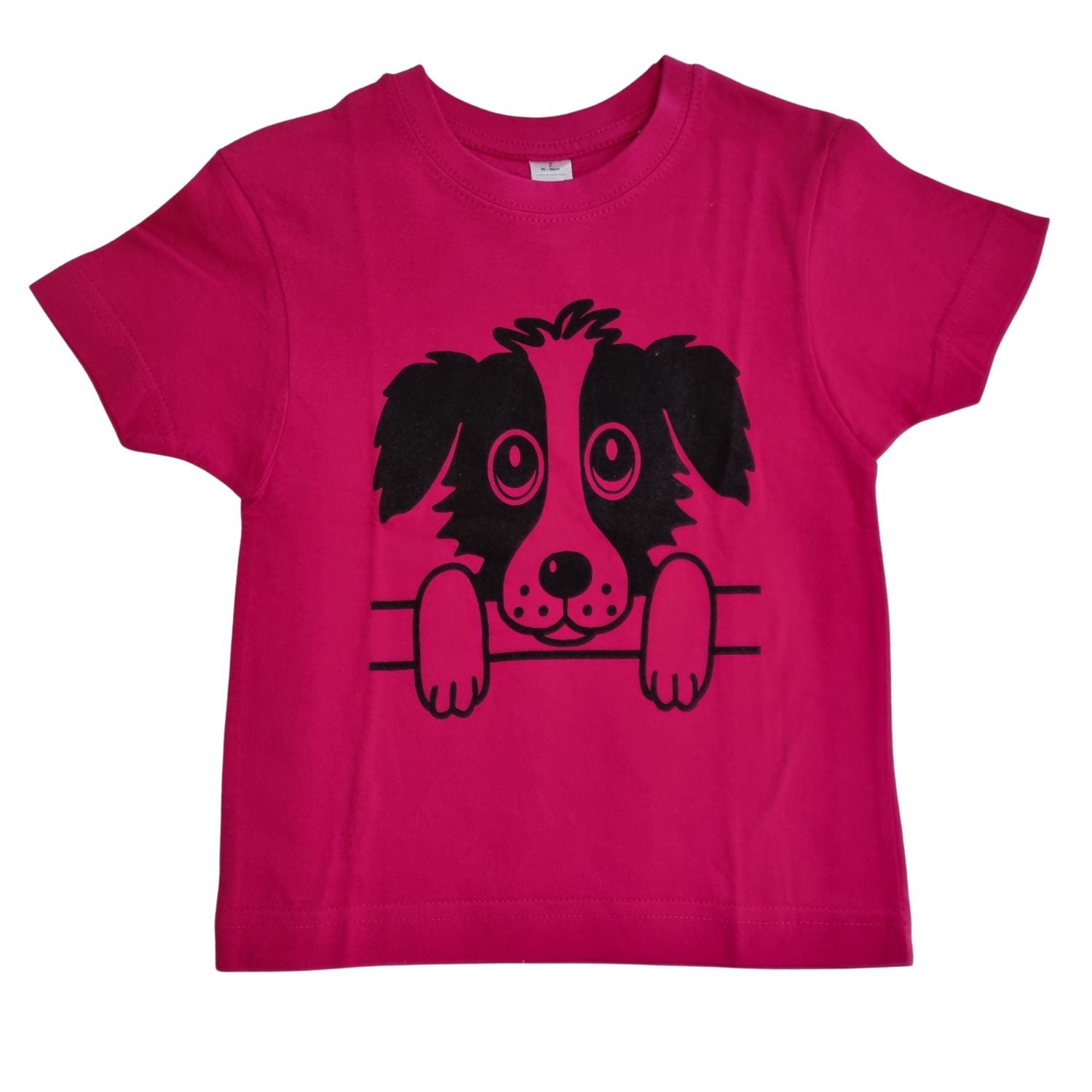 The British Country Collection Childrens T Shirt features a Rex the Dog cartoon print with big eyes and paws, made of cotton.