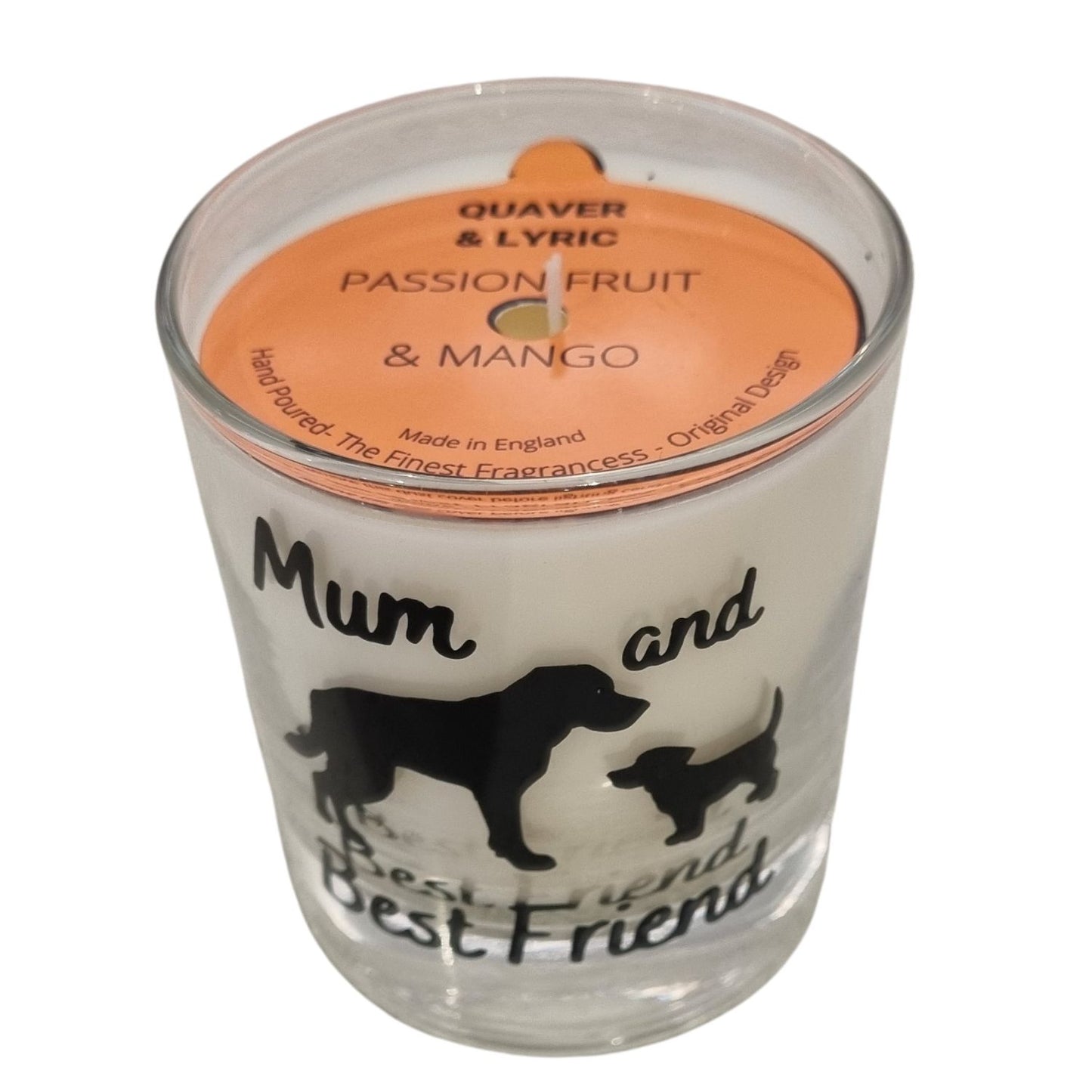 Scented Candle In Glass Container Mum and Best Friend Dog Design 30cl