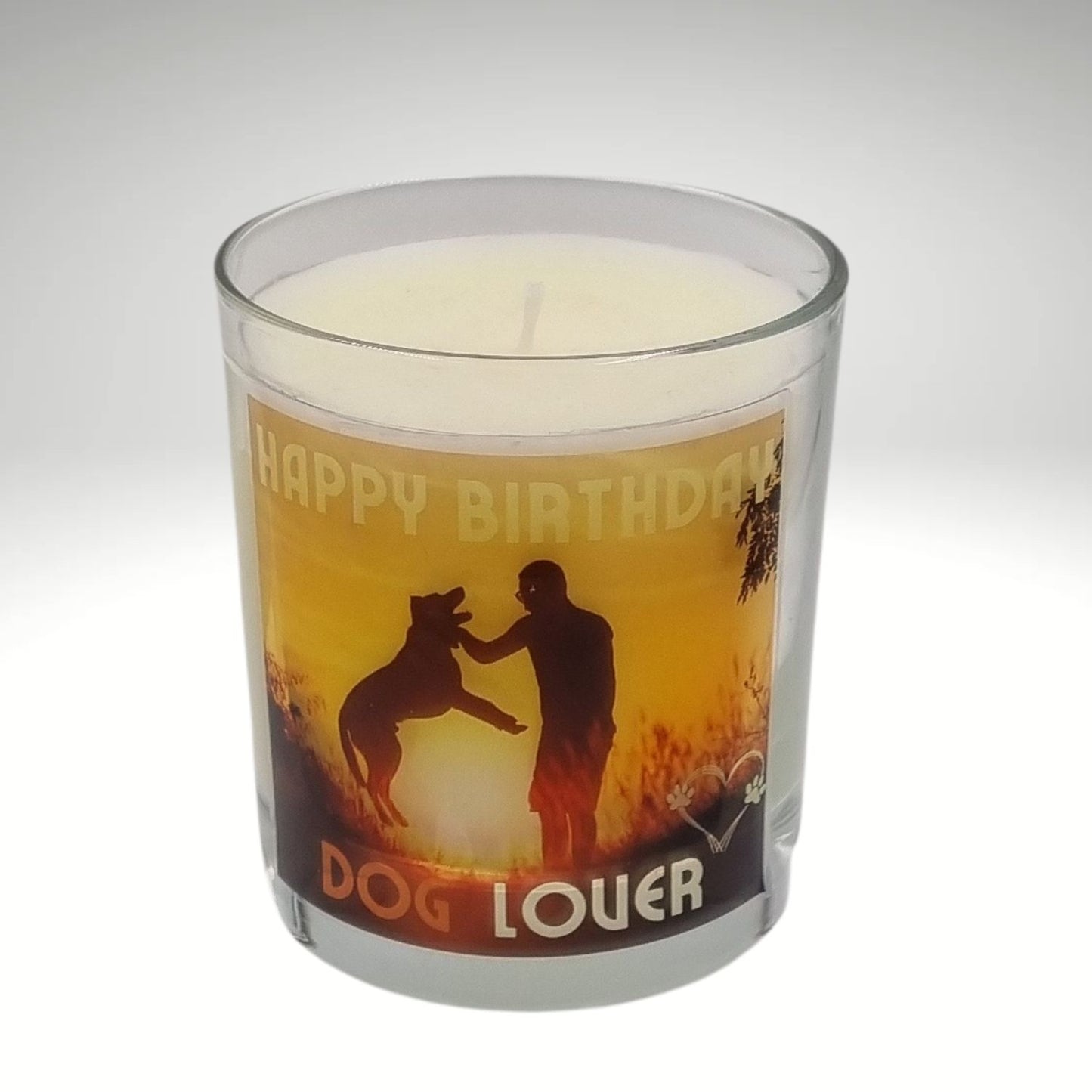 Scented Candle In Glass Container Happy Birthday Dog Lover Gift