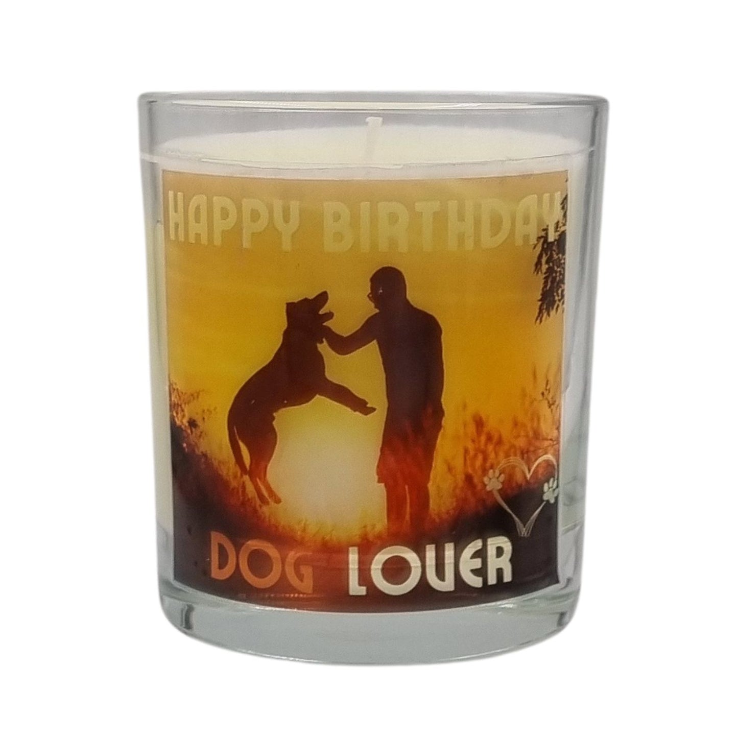 Scented Candle In Glass Container Happy Birthday Dog Lover Gift