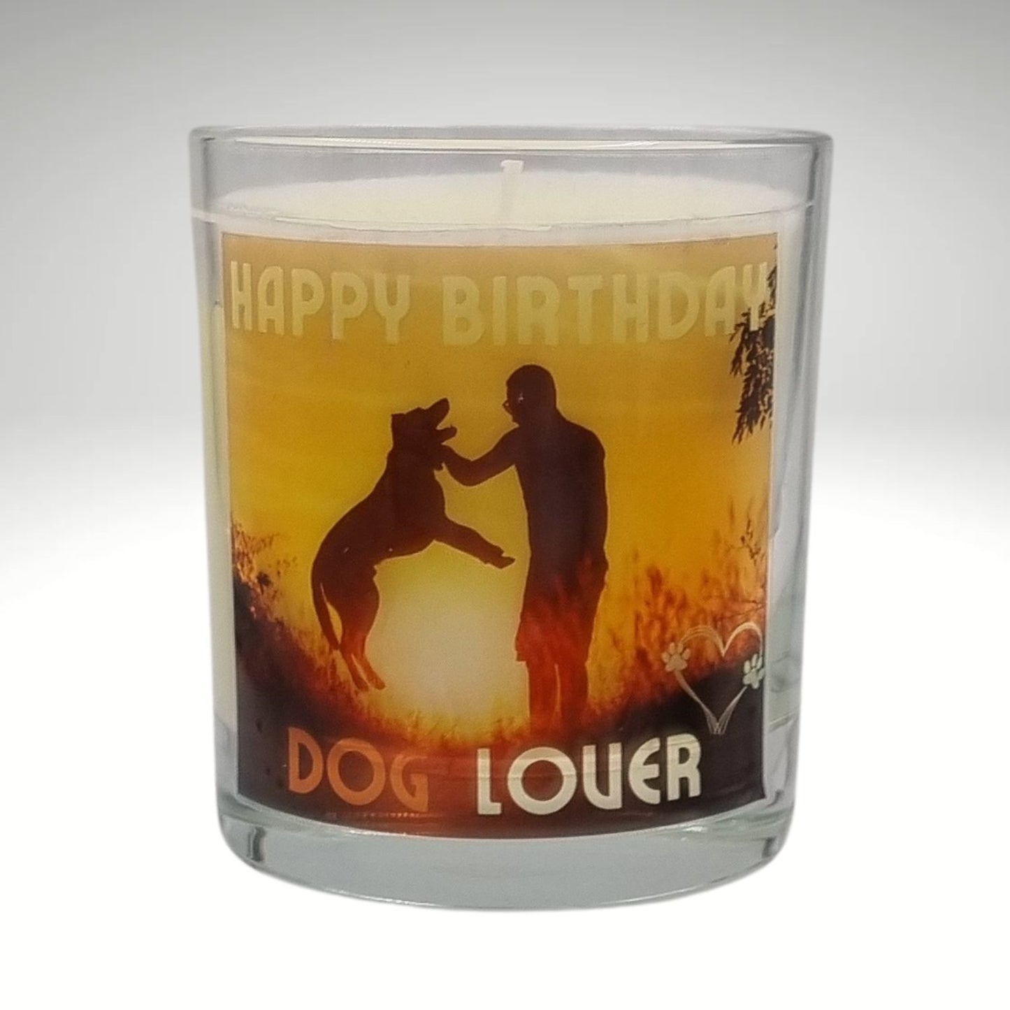 Scented Candle In Glass Container Happy Birthday Dog Lover Gift