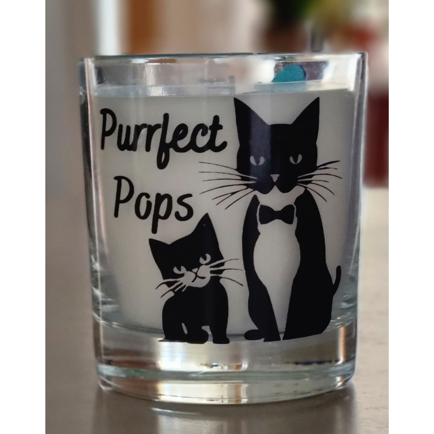 Scented Candle In Glass Container Purrfect Pops Cat Design Quaver & Lyric