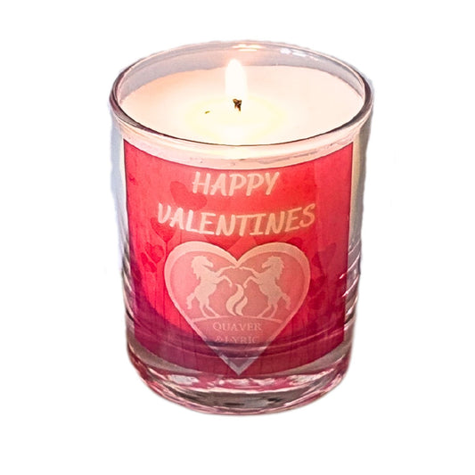 Scented Happy Valentines Candle In Glass Container Quaver&Lyric 20cl