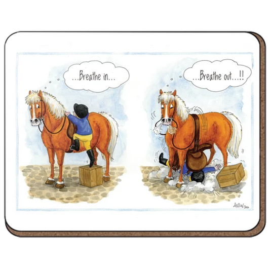 Alison's Animals Funny Horse Coaster "Breathe In......Breathe Out"