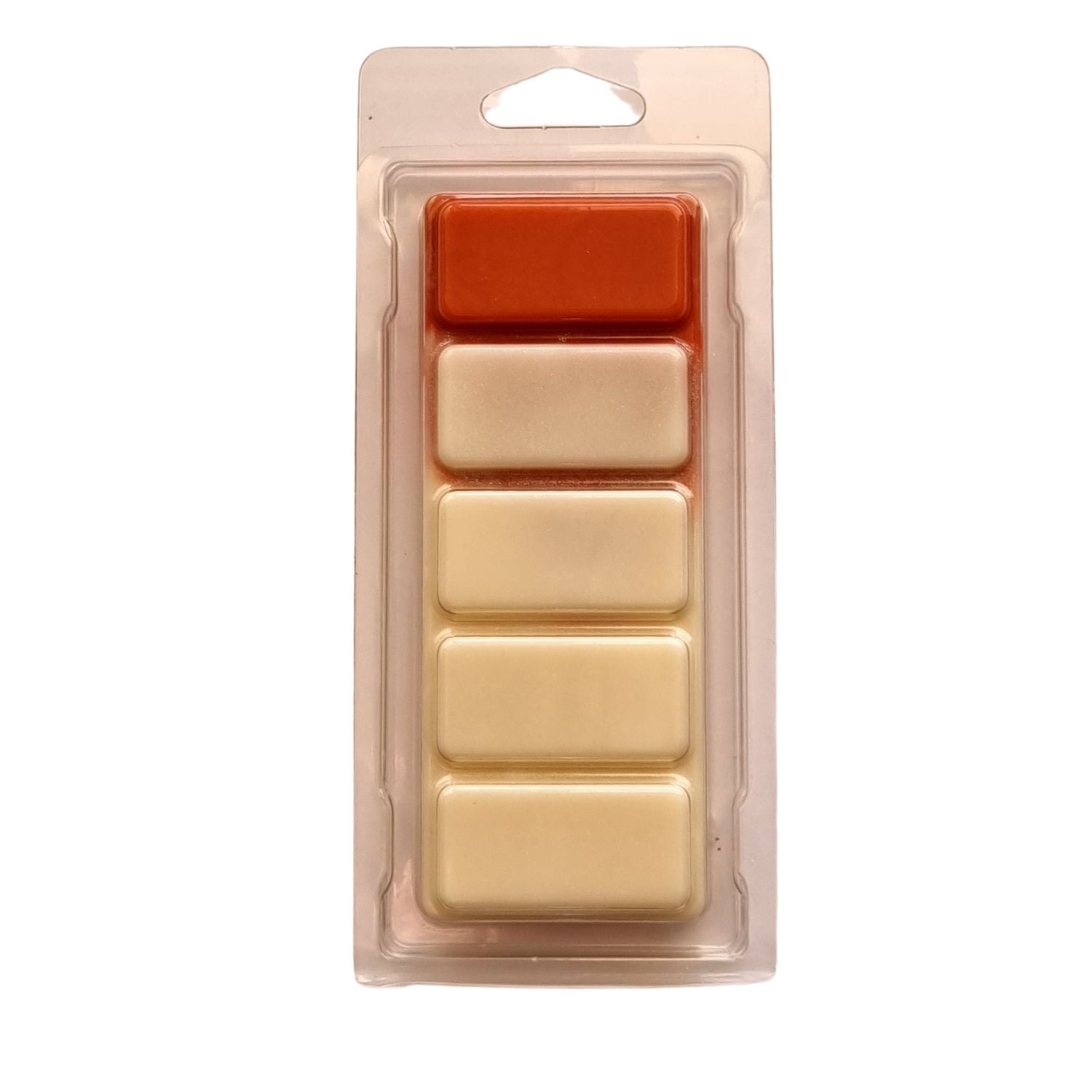  a brown and white wax melt bar in a clamshell