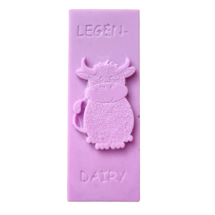 pink Wax Melt bar with highland cow and writing legen....dairy