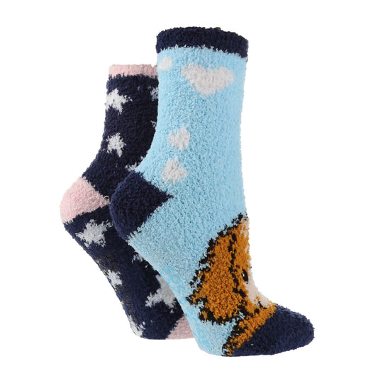 Sock Shop Wild Feet 2 Pairs Lounge Sock Dog Design